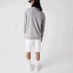 Men Lacoste V0ZN1452 Grey Chine CCA Organic Cotton Crew Neck Sweater - Image 3