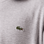 Men Lacoste V0ZN1452 Grey Chine CCA Organic Cotton Crew Neck Sweater - Image 6