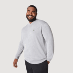 Men Lacoste V0ZN1452 Grey Chine CCA Organic Cotton Crew Neck Sweater - Image 7