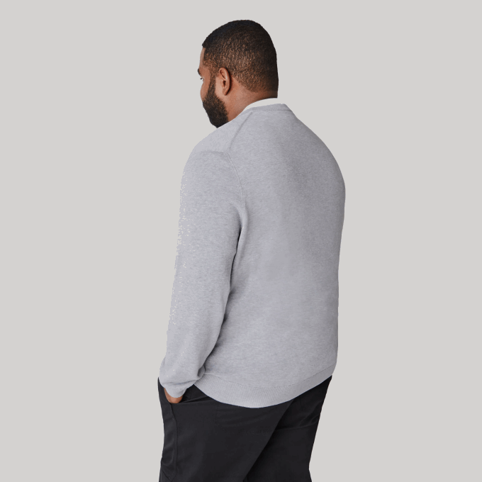 Men Lacoste V0ZN1452 Grey Chine CCA Organic Cotton Crew Neck Sweater - Image 8