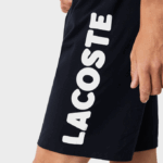 Men Lacoste V0ZN1454 Navy Blue White 525 Crocodile Print And Branded Stretch Cotton Indoor Shorts - Image 7