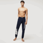 Men Lacoste V0ZN1456 Navy Blue White 525 Crocodile Print Stretch Cotton Pajama Pants