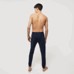 Men Lacoste V0ZN1456 Navy Blue White 525 Crocodile Print Stretch Cotton Pajama Pants - Image 3