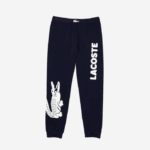 Men Lacoste V0ZN1456 Navy Blue White 525 Crocodile Print Stretch Cotton Pajama Pants - Image 5