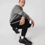 Men Lacoste V0ZN1459 Black 031 Printed Bands Trackpants