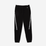 Men Lacoste V0ZN1459 Black 031 Printed Bands Trackpants - Image 5