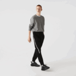 Men Lacoste V0ZN1459 Black 031 Printed Bands Trackpants - Image 7