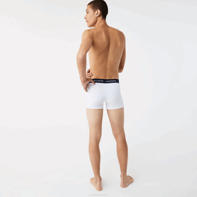 Men Lacoste V0ZN1462 Navy Blue White Red LAW Microfiber Trunk 3-Pack - Image 3