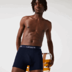 Men Lacoste V0ZN1463 Navy Blue VUC Microfiber Trunk 3-Pack - Image 2