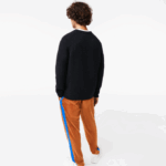 Men Lacoste V0ZN1464 Black Blue 985 Branded Contrast Crocodile Blend Alpaca Sweater - Image 3
