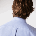 Men Lacoste V0ZN1466 Blue HBP Regular Fit Oxford Cotton Shirt - Image 5