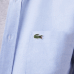 Men Lacoste V0ZN1466 Blue HBP Regular Fit Oxford Cotton Shirt - Image 6