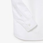 Men Lacoste V0ZN1467 White 001 Regular Fit Oxford Cotton Shirt - Image 3