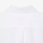 Men Lacoste V0ZN1467 White 001 Regular Fit Oxford Cotton Shirt - Image 4