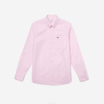 Men Lacoste V0ZN1468 Light Pink ADY Regular Fit Oxford Cotton Shirt - Image 5