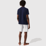 Men Lacoste V0ZN1473 Navy Blue 166 Short Sleeve Three-Tone Round Neck Pajamas T-Shirt - Image 3