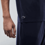 Men Lacoste V0ZN1473 Navy Blue 166 Short Sleeve Three-Tone Round Neck Pajamas T-Shirt - Image 5