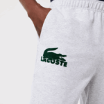 Men Lacoste V0ZN1475 Grey Chine Green Y9K Cotton Fleece Lounge Joggers - Image 2
