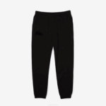 Men Lacoste V0ZN1476 Black C31 Cotton Fleece Lounge Joggers - Image 3