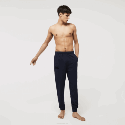 Men Lacoste V0ZN1477 Navy Blue 423 Cotton Fleece Lounge Joggers