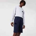 Men Lacoste V0ZN1481 Navy Blue 423 Velour Crocodile Cotton Fleece Lounge Shorts