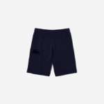 Men Lacoste V0ZN1481 Navy Blue 423 Velour Crocodile Cotton Fleece Lounge Shorts - Image 4