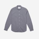 Men Lacoste V0ZN1485 White Navy Blue 522 Regular Fit Cotton Poplin Shirt - Image 5