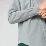 Men Lacoste V0ZN1486 White Green 737 Regular Fit Cotton Poplin Shirt - Image 5