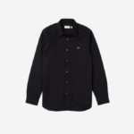 Men Lacoste V0ZN1487 Navy Blue HDE Slim Fit Stretch Cotton Poplin Shirt - Image 5
