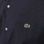 Men Lacoste V0ZN1487 Navy Blue HDE Slim Fit Stretch Cotton Poplin Shirt - Image 6
