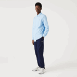 Men Lacoste V0ZN1489 Blue HBP Slim Fit Stretch Cotton Poplin Shirt - Image 2