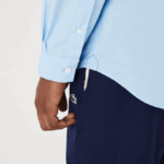Men Lacoste V0ZN1489 Blue HBP Slim Fit Stretch Cotton Poplin Shirt - Image 7