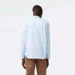 Men Lacoste V0ZN1493 Blue HBP Regular Fit Premium Cotton Shirt - Image 3