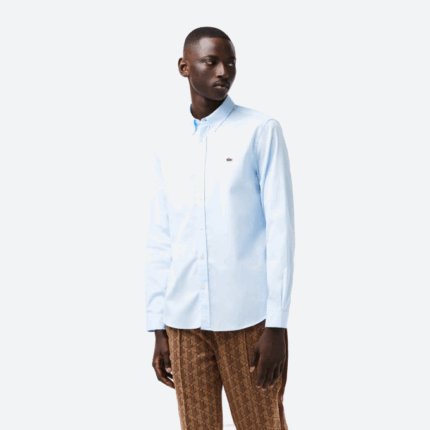 Men Lacoste V0ZN1493 Blue HBP Regular Fit Premium Cotton Shirt