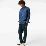 Men Lacoste V0ZN1502 Blue CDZ Regular Fit Organic Cotton Denim Shirt - Image 2