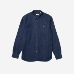 Men Lacoste V0ZN1503 Grey QJH Regular Fit Organic Cotton Denim Shirt - Image 4