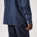 Men Lacoste V0ZN1503 Grey QJH Regular Fit Organic Cotton Denim Shirt - Image 6