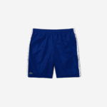 Men Lacoste V0ZN1505 Blue White EMJ SPORT Branded Side Bands Shorts - Image 4