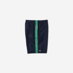 Men Lacoste V0ZN1506 Navy Blue Green MR0 SPORT Branded Side Bands Shorts - Image 6
