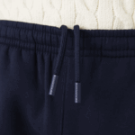 Men Lacoste V0ZN1516 Navy Blue Yellow 144 Color-Block Brushed Fleece Shorts - Image 8