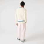 Men Lacoste V0ZN1518 White Yellow Blue 7MZ Classic Fit Contrast Striped Wool Sweater - Image 3