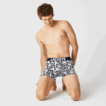 Men Lacoste V0ZN1524 Grey Chine Navy Blue White 5KC Nautical Print Boxer Brief 3-Pack