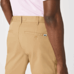 Men Lacoste V0ZN1529 Beige 02S Slim Fit Stretch Cotton Bermuda Shorts - Image 6