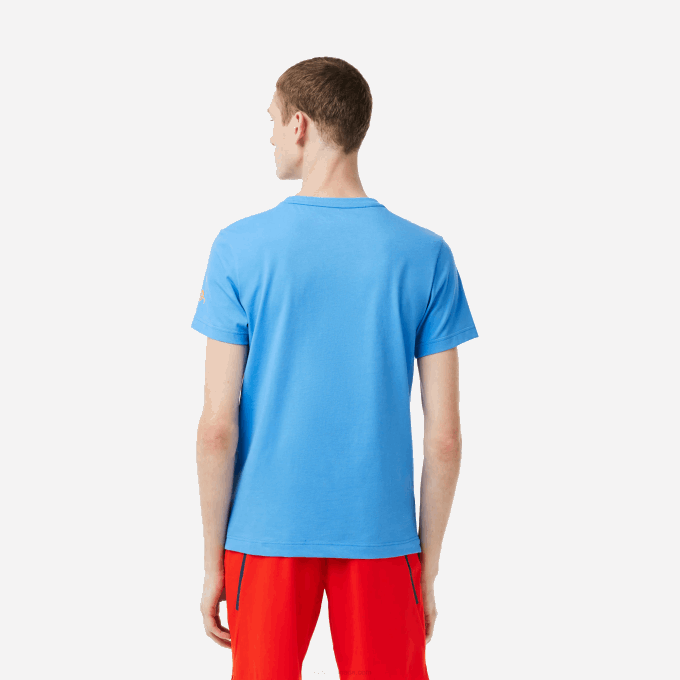 Men Lacoste V0ZN152 Blue L99 Tennis x Novak Djokovic T-Shirt - Image 3