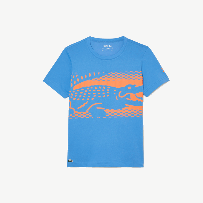Men Lacoste V0ZN152 Blue L99 Tennis x Novak Djokovic T-Shirt - Image 4