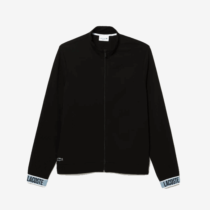 Men Lacoste V0ZN1530 Black 031 High-Neck Organic Cotton Zip Sweatshirt - Image 1