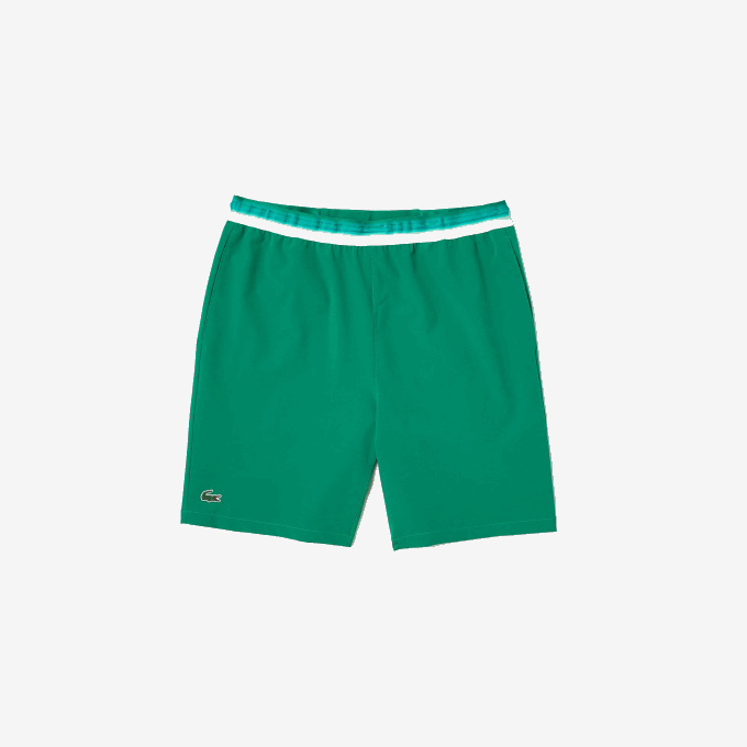 Men Lacoste V0ZN1534 Green LDM SPORT x Novak Djokovic Light Stretch Shorts - Image 5
