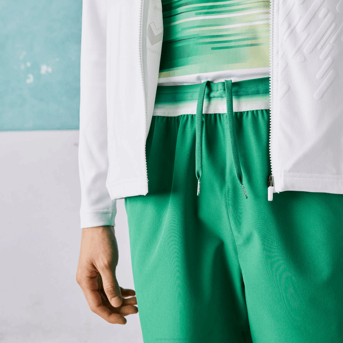 Men Lacoste V0ZN1534 Green LDM SPORT x Novak Djokovic Light Stretch Shorts - Image 6