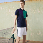 Men Lacoste V0ZN1536 White 800 SPORT Contrast Print Tennis Shorts