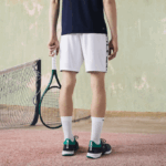 Men Lacoste V0ZN1536 White 800 SPORT Contrast Print Tennis Shorts - Image 3